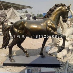 玻璃鋼仿銅馬，廣場(chǎng)動(dòng)物雕塑