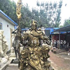 坐式銅關(guān)公，鑄銅關(guān)公雕塑