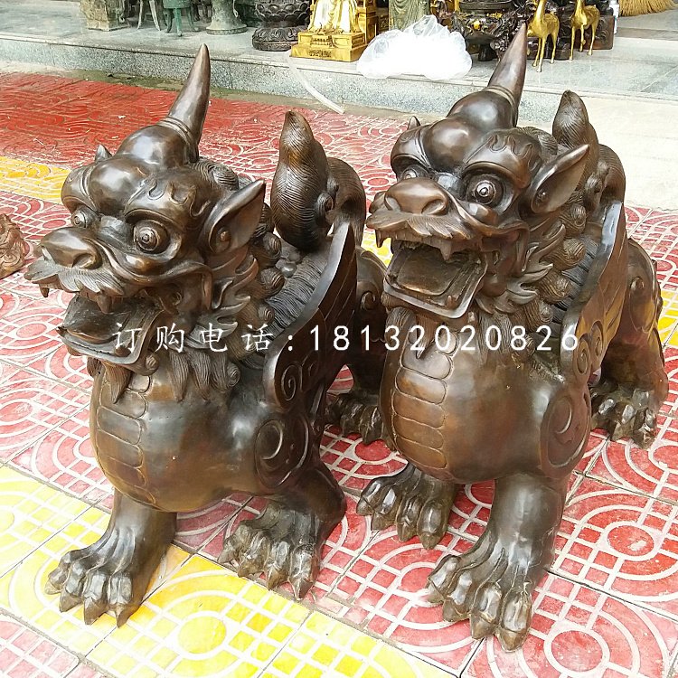 獨(dú)角獸銅雕，法院神獸銅雕