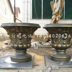 花盆雕塑，玻璃鋼仿銅雕塑