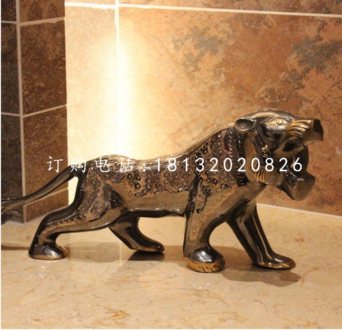 老虎銅雕，鑄銅動物雕塑