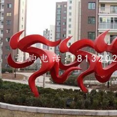 跑步雕塑，不銹鋼抽象人物