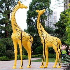 彩繪長頸鹿，玻璃鋼動物