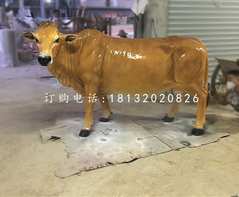 大黃牛雕塑，玻璃鋼動物雕塑