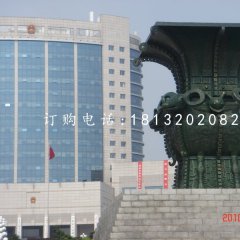 銅雕四羊方尊，鑄銅四羊方尊雕塑
