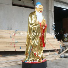玻璃鋼孔子雕塑，貼金孔子雕塑