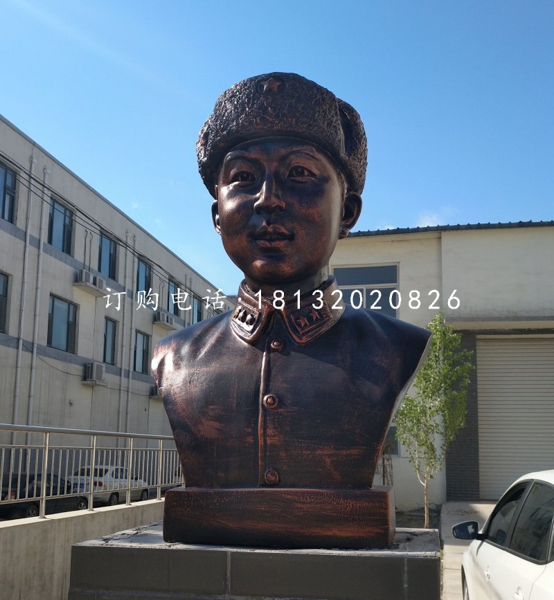 玻璃鋼仿銅雷鋒雕塑，名人雕塑