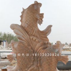 噴水魚石雕，公園景觀石雕