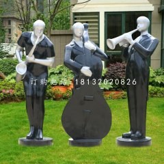 公園演奏雕塑，玻璃鋼抽象人物