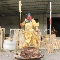 關(guān)圣帝君雕塑，玻璃鋼仿銅雕塑