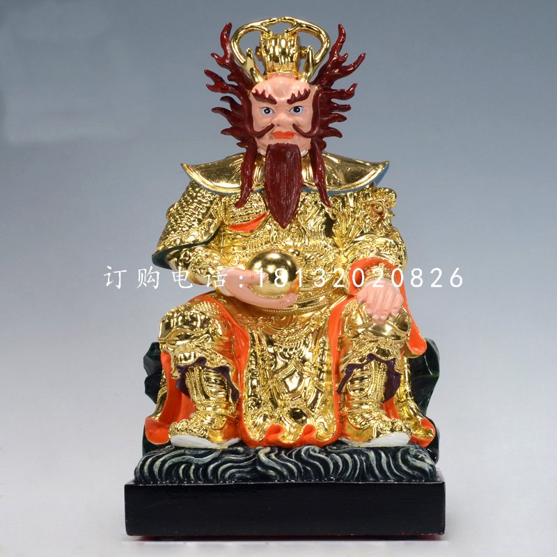 龍王雕塑，玻璃鋼貼金神仙雕塑
