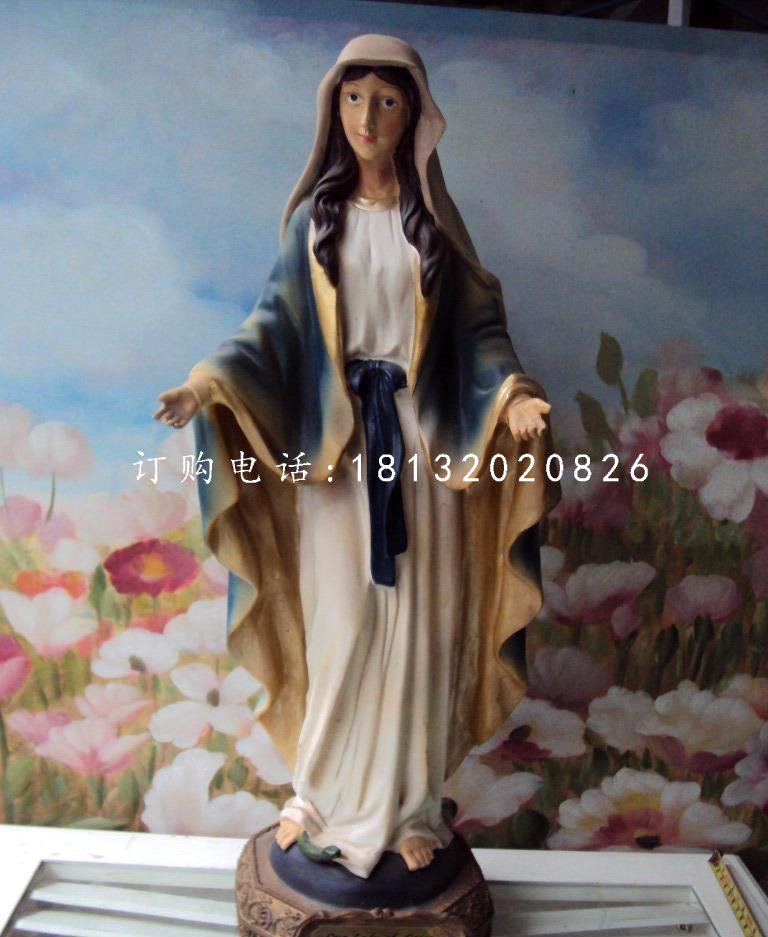 圣母雕塑，玻璃鋼彩繪人物