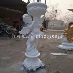 小天使花盆雕塑，玻璃景觀雕塑