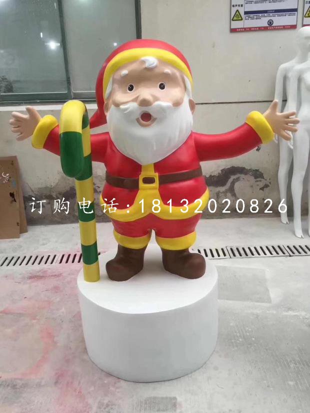 卡通圣誕老人雕塑，玻璃鋼商場(chǎng)擺件