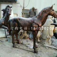 玻璃鋼仿銅馬雕塑，動物雕塑