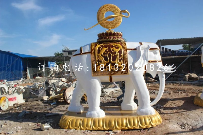 玻璃鋼大象，廣場(chǎng)動(dòng)物雕塑