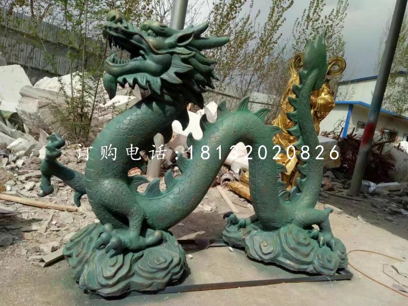 玻璃鋼龍雕塑，玻璃鋼噴漆雕塑