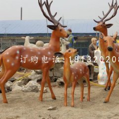 仿真小鹿雕塑，玻璃鋼梅花鹿