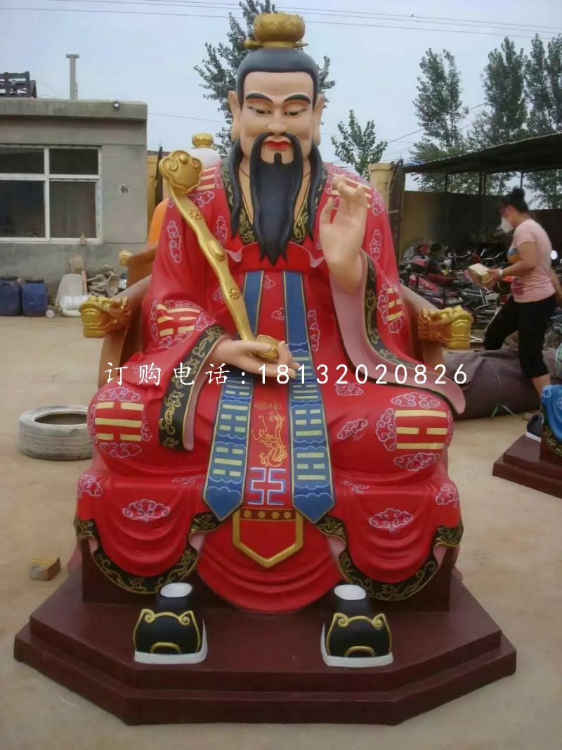 三清雕塑，玻璃鋼彩繪神仙 (1)