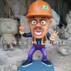 光頭強(qiáng)雕塑，玻璃鋼動(dòng)畫人物