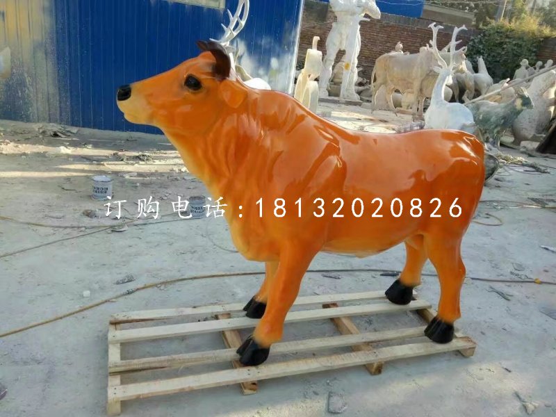 玻璃鋼大黃牛雕塑，動(dòng)物雕塑 (1)