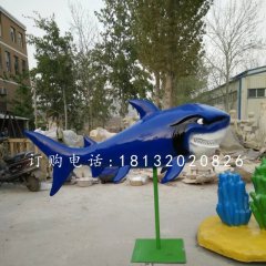 鯊魚雕塑，玻璃鋼動物雕塑