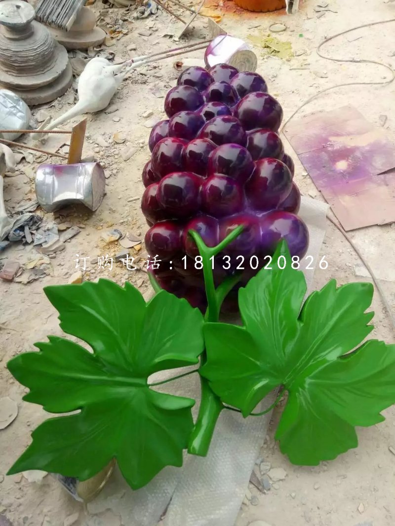 紫葡萄雕塑,玻璃鋼水果