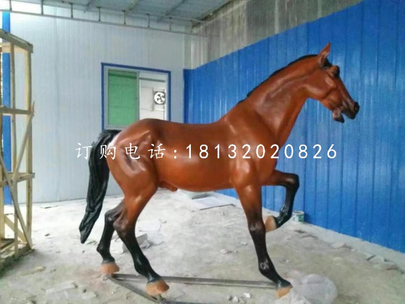 走馬雕塑，玻璃鋼仿真馬 (2)