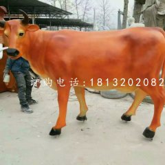 玻璃鋼黃牛，動(dòng)物雕塑