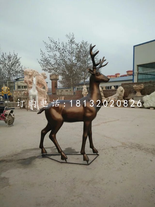 玻璃鋼小鹿雕塑，動(dòng)物擺件