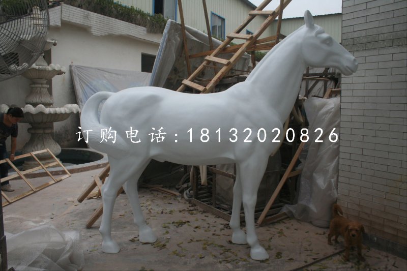 白馬雕塑,公園玻璃鋼動(dòng)物雕塑