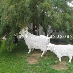 白山羊雕塑，不銹鋼動(dòng)物雕塑