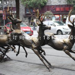 奔跑的鹿銅雕，動物銅雕