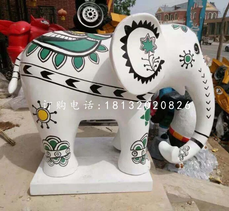 卡通小象,玻璃鋼彩繪小象 (2)