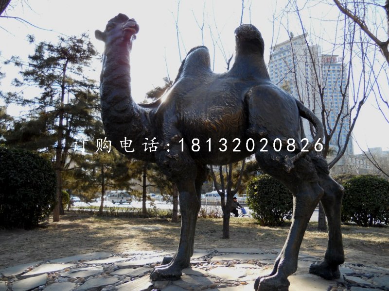 玻璃鋼駱駝雕塑，仿銅動物雕塑