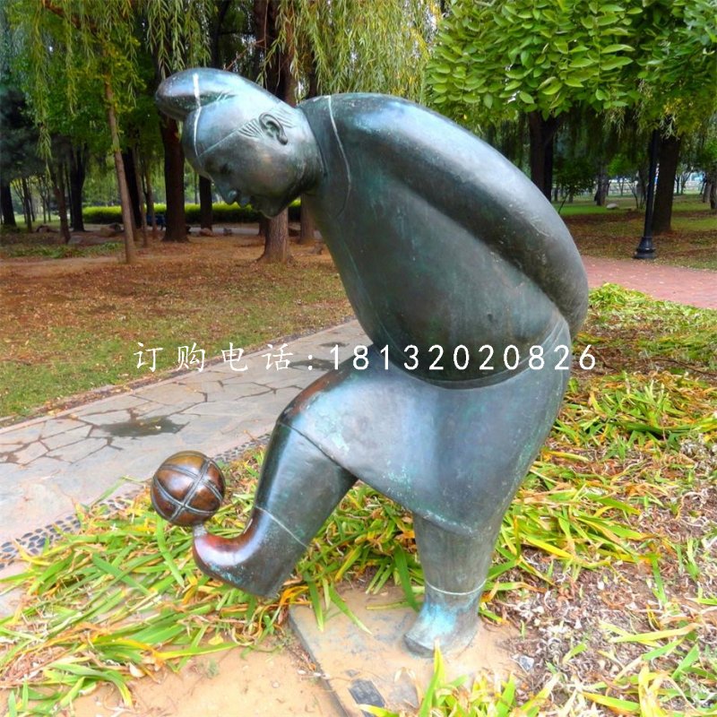 蹴鞠雕塑，古代人物銅雕