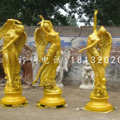 四季女神雕塑，玻璃鋼仿銅西方人物