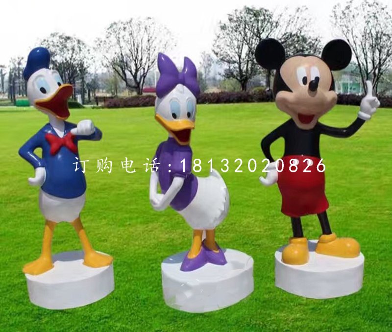 唐老鴨米老鼠雕塑，卡通動(dòng)物雕塑