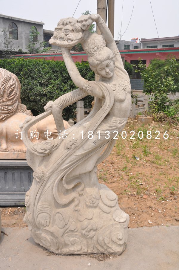 天女散花石雕，古代人物石雕