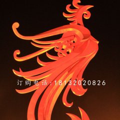 不銹鋼鳳凰雕塑，廣場抽象鳳凰