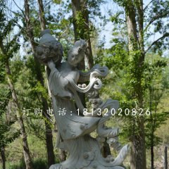 天女散花石雕，公園仙女石雕