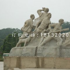 清朝人抗擊倭寇石雕，廣場紀(jì)念石雕