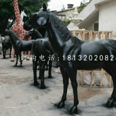 黑馬雕塑，玻璃鋼噴漆雕塑