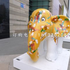 卡通動物擺件，玻璃鋼彩繪小象