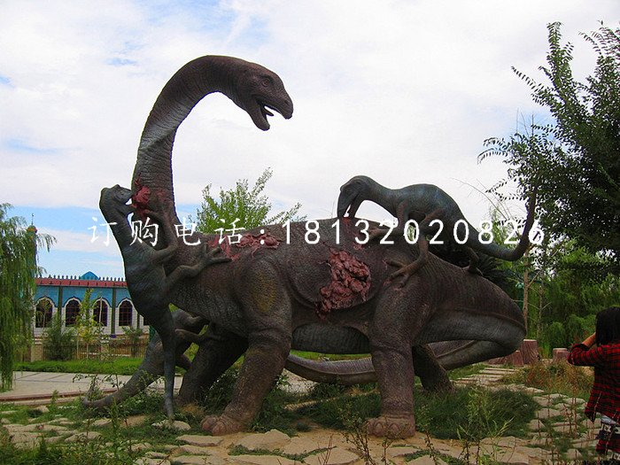 玻璃鋼動物，公園恐龍雕塑 (2)