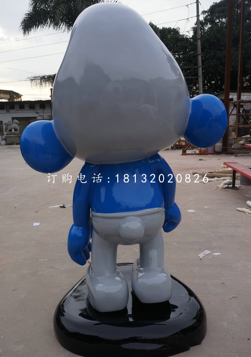 玻璃鋼藍精靈雕塑，卡通雕塑 (1)