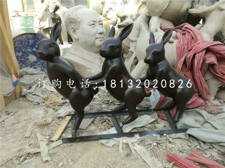 玻璃鋼烤漆動(dòng)物,小兔子雕塑