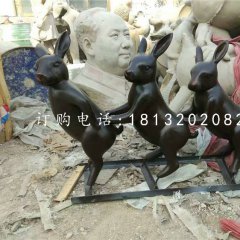 玻璃鋼烤漆動(dòng)物，小兔子雕塑