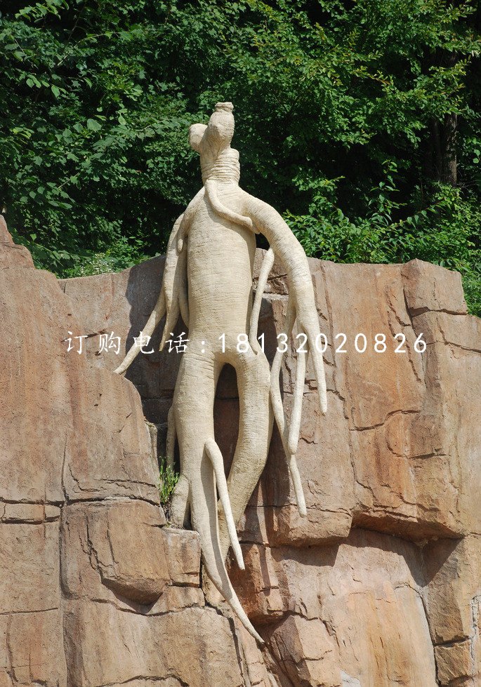 人參雕塑，玻璃鋼仿真雕塑