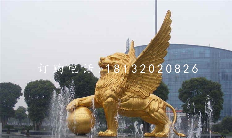 飛獅雕塑，廣場(chǎng)銅獅子
